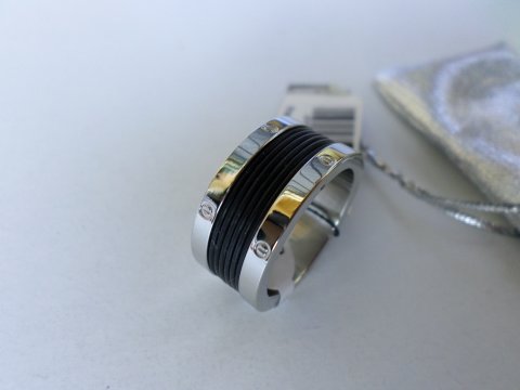 anillo talla11 en acero color platacon un  - Imagen 1