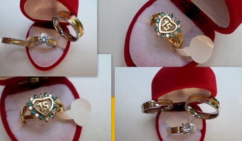 hermosos anillos de 15 aÑos en acero  nunc - Imagen 3