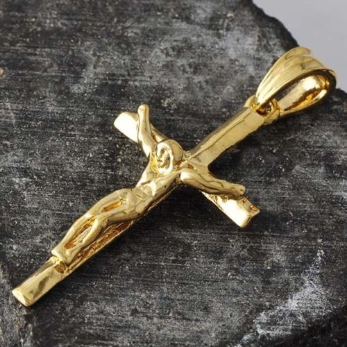 Preciosos dijes de cruz enchapados en oro 12 - Imagen 1