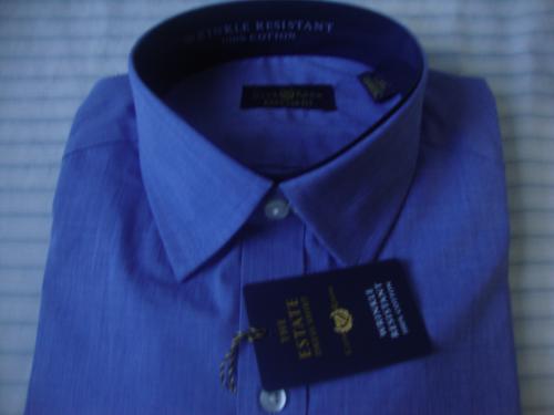 Elegante camisa de vestir azul manga larga pa - Imagen 1
