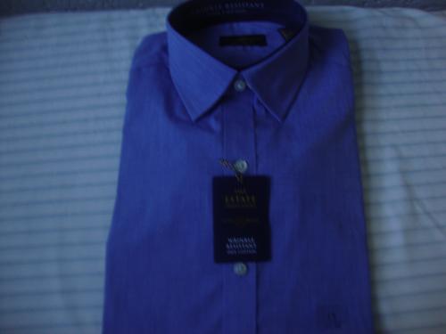 Elegante camisa de vestir azul manga larga pa - Imagen 3