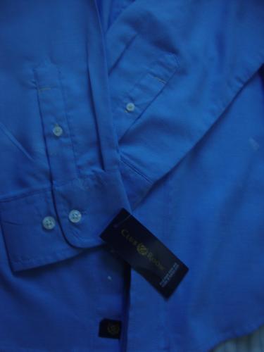 Camisa de vestir azul manga larga para hombre - Imagen 3