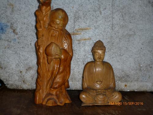 vendo figuras japonesas de madera  piedra de - Imagen 1