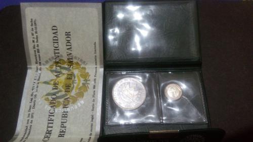 SET de monedas de plata de El Salvador una d - Imagen 1