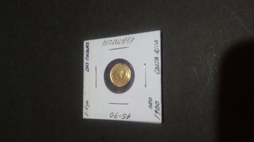 Moneda de oro de Costa Rica de dos colones d - Imagen 1