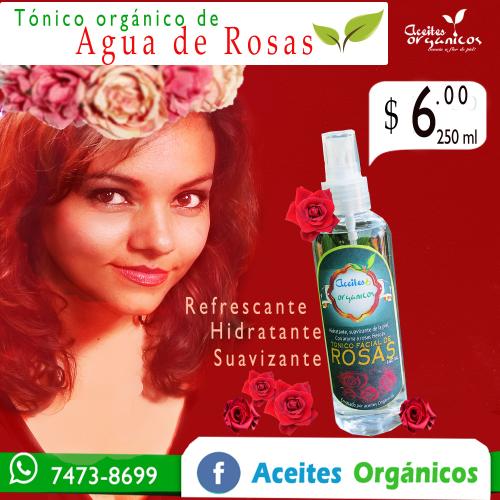 TONICO FACIAL DE AGUA DE ROSAS 250 ml 6  org - Imagen 1