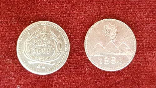 Vendo monedas 1/4 Real de Guatemala de 1869 y - Imagen 2