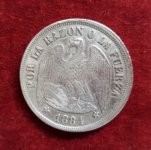 Vendo moneda antigua de Chile de 1884 plata  - Imagen 1
