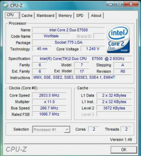 Vendo procesador intel core 2 duo modelo e750 - Imagen 1