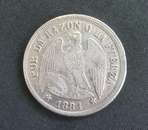 Vendo moneda antigua de Chile de 1884 plata - Imagen 1