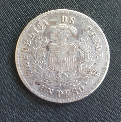 Vendo moneda antigua de Chile de 1884 plata - Imagen 2