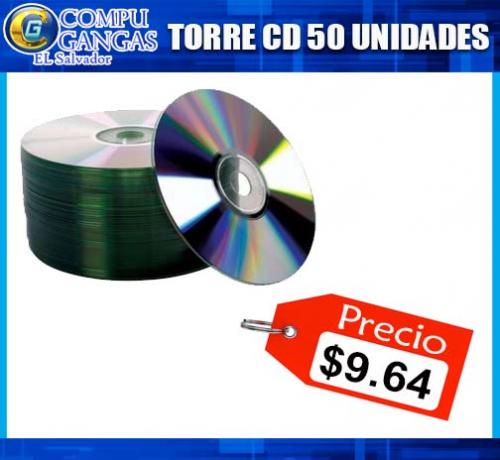 TORRE DE DISCO CD Y DVD EN BLANCO 50 UNIDADES - Imagen 2