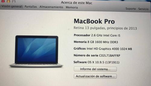 Macbook Pro Retina Display 8GB DE RAM  256G - Imagen 3