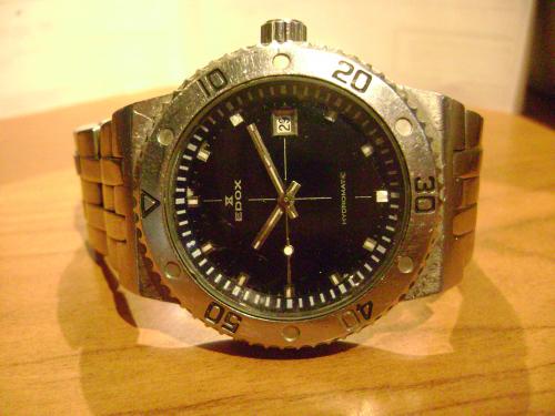 reloj edox hydromatic date vintage automatico - Imagen 1