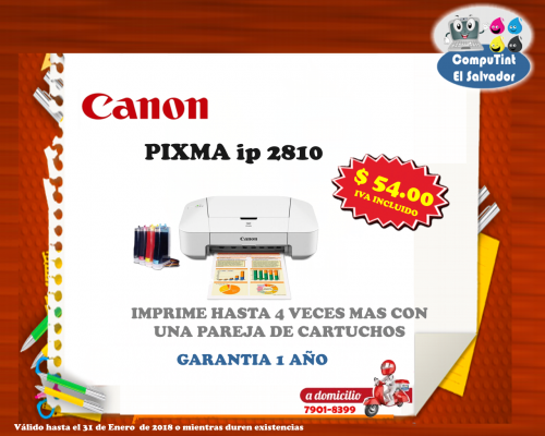 impresor canon ip2810 con sistema de tinta  - Imagen 1