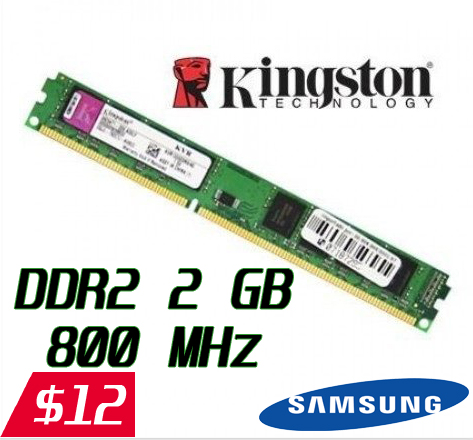 Memorias DDR2 2 GB 800 MHZ 12 con garantia d - Imagen 1