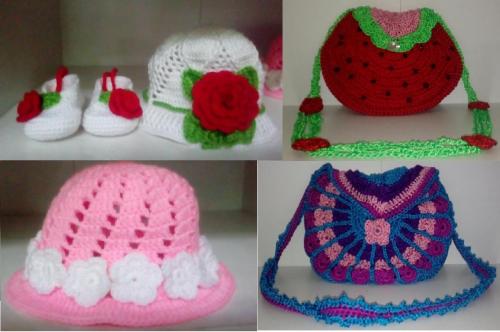 accesorios tejidos a crochet conjunto de gorr - Imagen 1