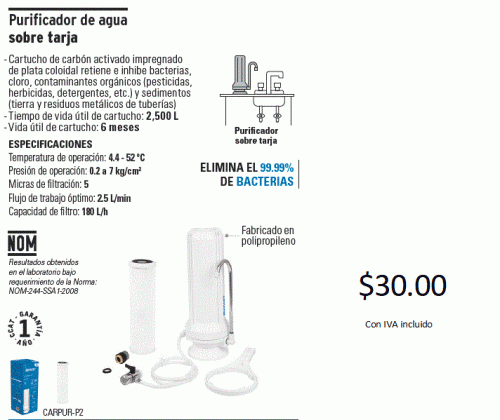 purificador de agua 3000 informacion :75740 - Imagen 1