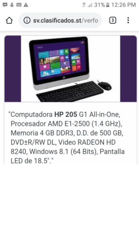 Vendo 150 todo en uno HP 205 procesador amd - Imagen 1