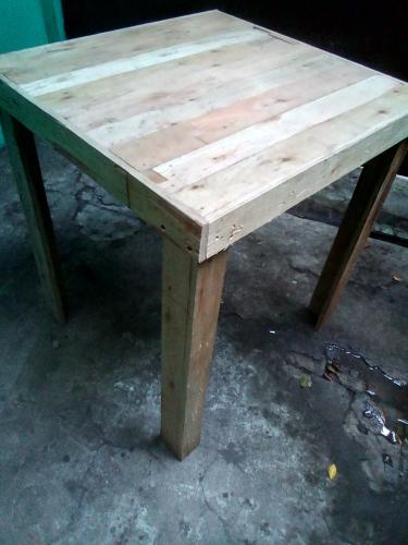 Mesa de madera de palets rstica mide 120  - Imagen 1