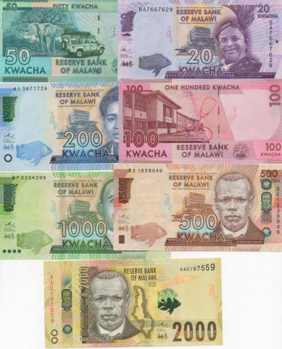 Serie de billetes de Malawi todos sin circul - Imagen 1