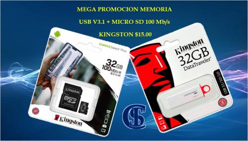 PROMOCION KINGSTON USB 32 GB V31  + MICRO SD - Imagen 1