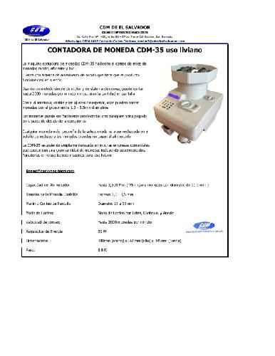 CONTADORA DE MONEDAS Carlos Córdova WhatsAp - Imagen 1